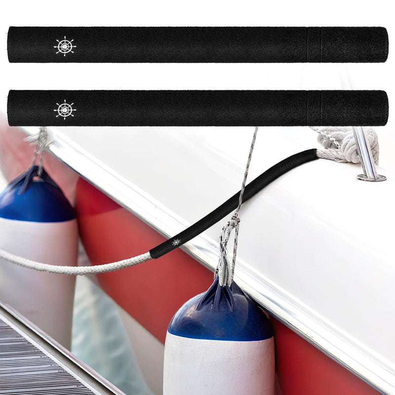 Boat Dock Line Chafe Guard (2 Pack) - Heavy-Duty PVC Marine Rope Protector, Universal Fit for 3/8" to 5/8" 1