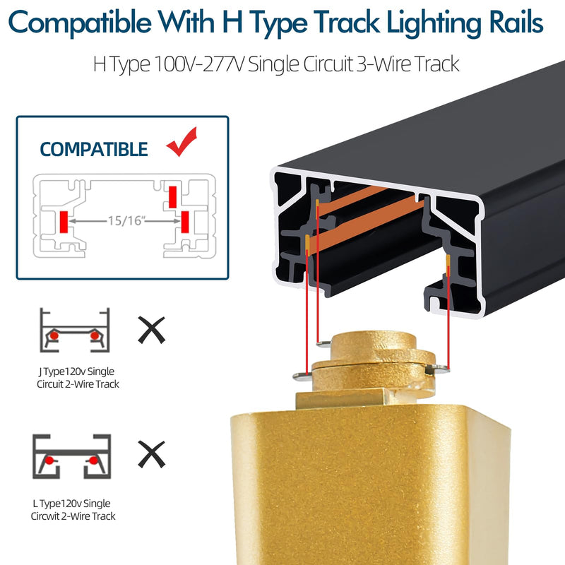 10W H Track Lighting Heads 3000K Warm White Track Light Head Flxible Bright Black Gold Dimmable LED Track Lighting Fixtures for Accent Kitchen Office, Flicker Free CRI90+ 24° 900lm Pack of 4 4 Pack