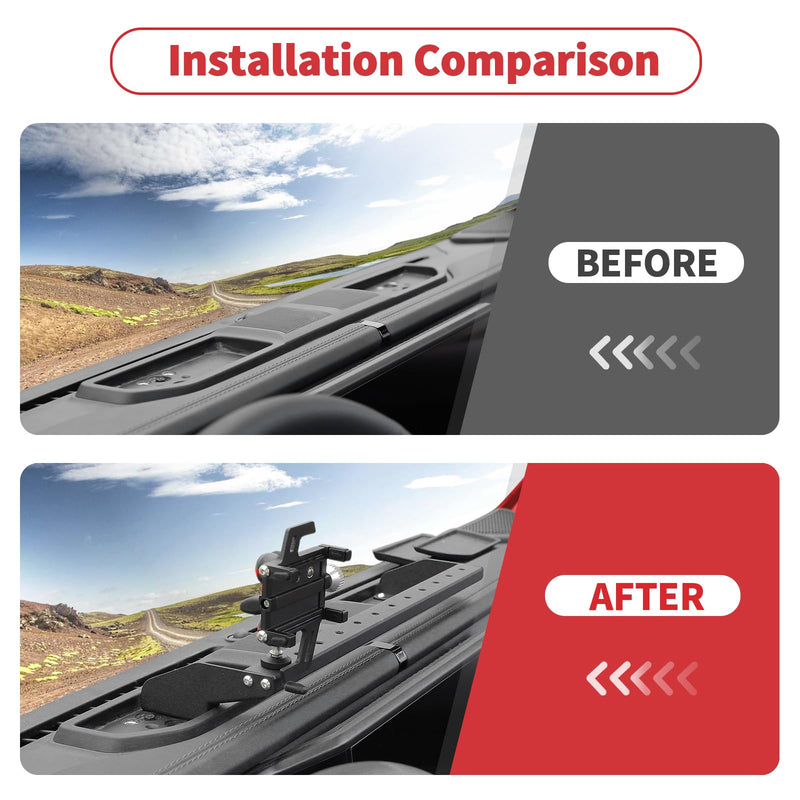 Linskip Dashboard Universal Smartphone Holder for 2024 2025+ Jeep Wrangler JL 4XE & Gladiator JT, 360° Adjustable Phone Holder, Interior Accessories(Black) 24+
