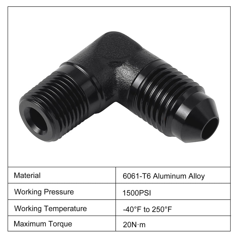 EVIL ENERGY 4AN to 1/8" NPT Male 90 Degree Fitting Adapter Aluminum 4AN to 1/8 NPT