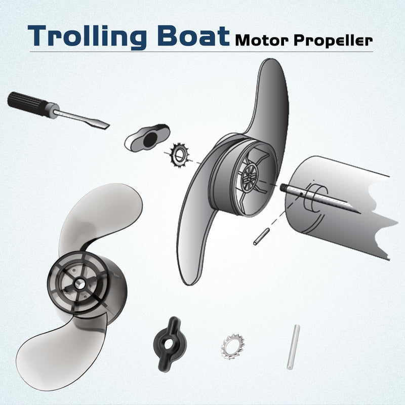 MKP-3 Prop Replacement for Minn Kota Trolling Motor Propeller (Pre-1994 Models), 2061151 Vanishing Prop Replace 1378211 Prop Kit, Trolling Motor Replacement Parts