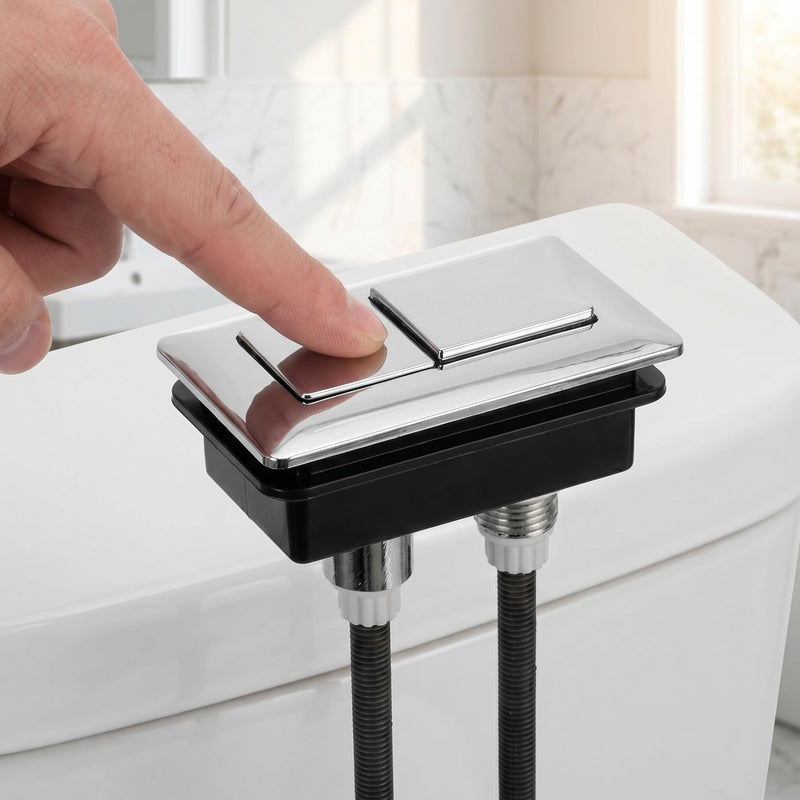 WOFASHPURE Toilet Flush Button Replacement, Dual Push Button Toilet Tank | Dual Flush Toilet Button Kit, Universal Toilet Tank Replacement with Adjustable Thread Rod for Bathroom Repair