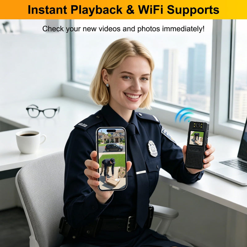 Body Camera with Audio and Video Recording: 64GB Body Cam WiFi Supports, 180° Rotating Lens, 1080P, Night Vision, 7Hr Battery Bodycam, Wearable Pocket Camera for Work, Travel, Pet Walking, Outdoor 64.0 GB