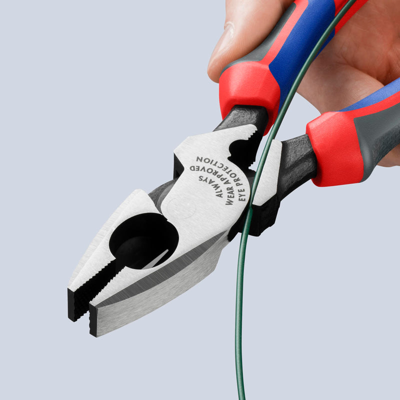 Knipex 09 12 240 SBA 9.5-Inch Ultra-High Leverage Lineman's Pliers with Fish Tape Puller and Crimper Comfort Grip