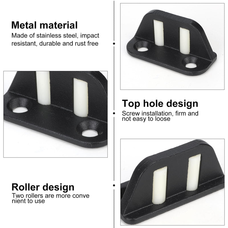 4 Barn Door Floor Guide Bearing Design Sliding Barn Door Floor Guide Adjustable Rollers at The Bottom Strong and Durable Steel Frame Plastic Wheels of 4