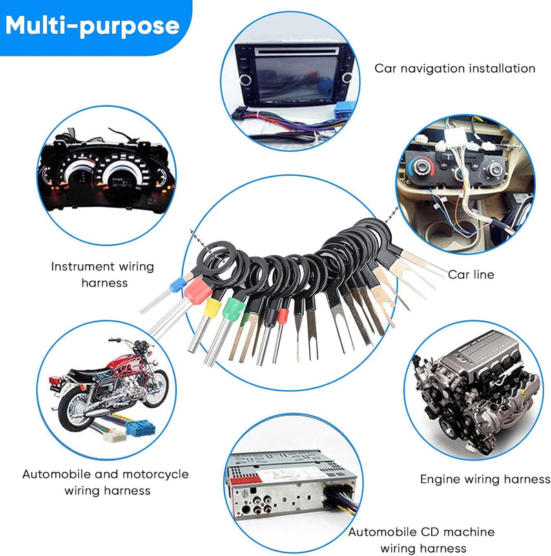 Terminal Pin Removal Tool Kit 82 Pcs Depinning Electrical Connector Pin Extractor Tool Set Wire Terminal Release for Automotive Car Household Devices - Black 82 PCS (Black - Case Storage)