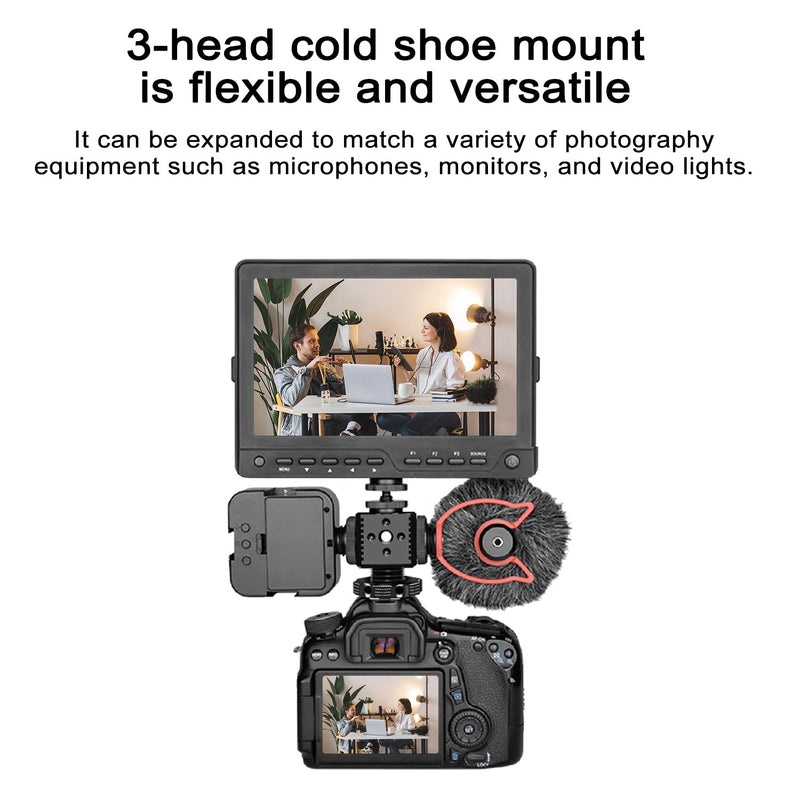 Suptig 3 Port Cold Shoe Mount with 1/4"-20 Thread for Camera Cage Flash LED Monitor Microphone etc.