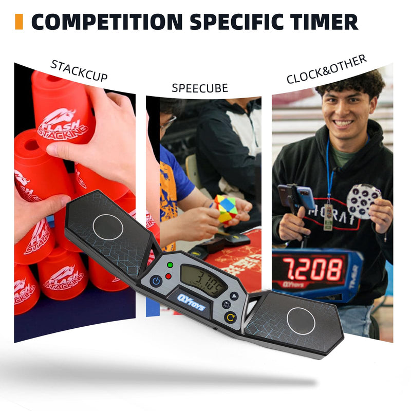 Professional Speed Cube Timer,Touch Control Timer with Display,Cube Race Stack Competition a Great Gift for Boys and Girls Black