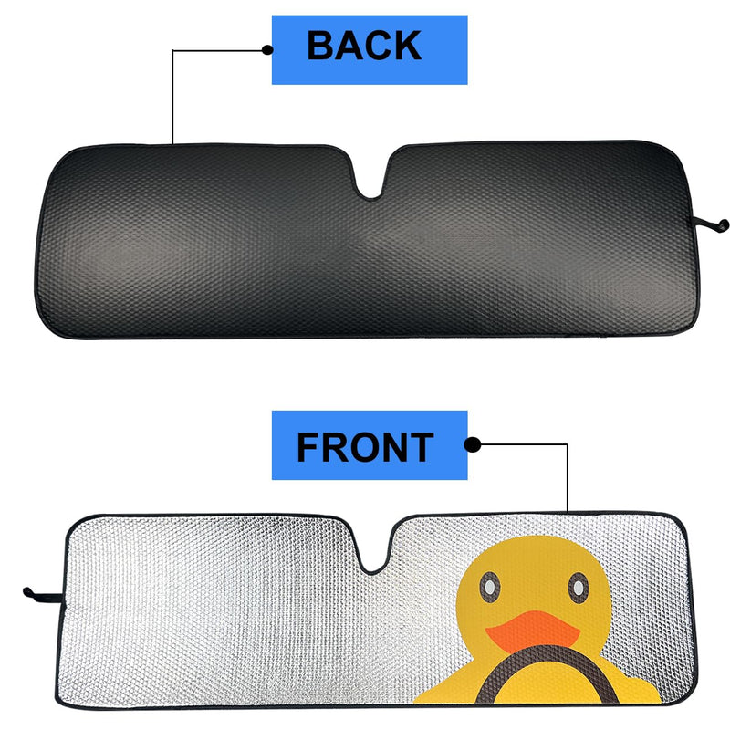 Windshield Sun Shade for Jeep Wrangler JK JKU JL JLU1997-2024,Window Sun Visor for UV Rays & Heat Protection,Duck Windshield Sunshade