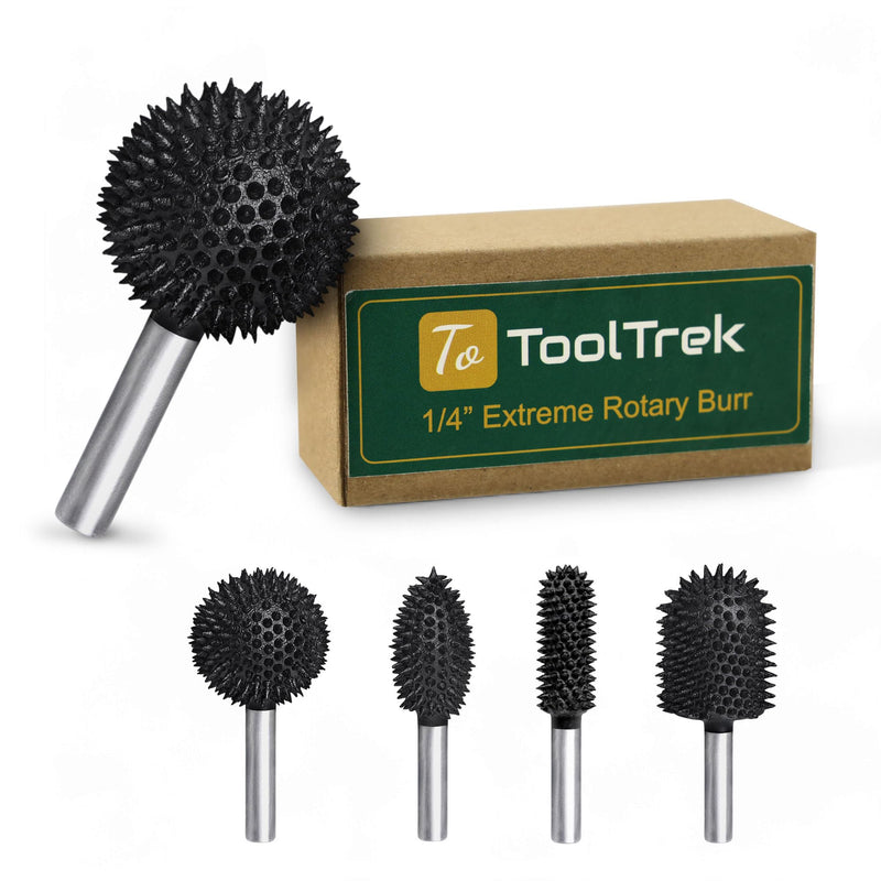 Extreme Coarse Sphere Rotary Burr, 1⁄4" Shaft, Ball Shape Rotary Rasp bit for Wood carving-fit Bosch,Foredom, DeWalt, Milwaukee Tools- Abrasive Tungsten Carbide Rasp Sphere, 1-1/4" Head Diameter
