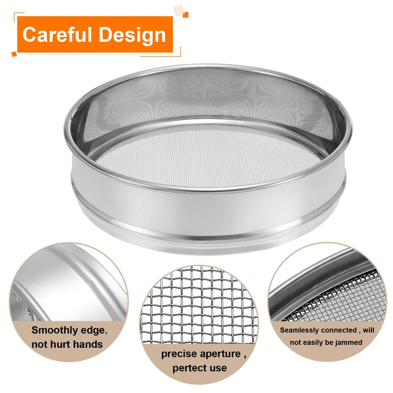PATIKIL 18 Mesh Lab Sieve, 8" Diameter Test Sieve 304 Stainless Steel Wire Cloth (1mm) for Industrial Laboratory 18 Mesh(1mm)