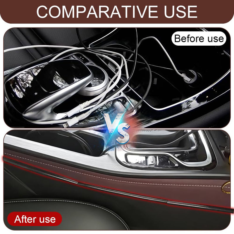 4PCS Car Concealed Wire Cover, Car Cable Management, Automotive Power Cord Cover Adhesive Cable Hidden Protector, PVC Auto Split Sleeving Wire Cord Organizer for USB, Audio and Video Line