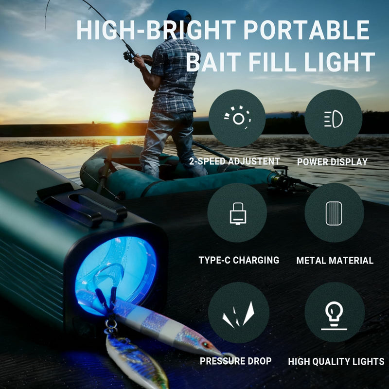 Instant UV Charger for Lures Glow Freshwater Saltwater Baits Catfish Bait Jigs Plugs Spoons for Salmon Walleye Musky Squid Powerful UV LED Light ice Fishing lightsglow disc Charger