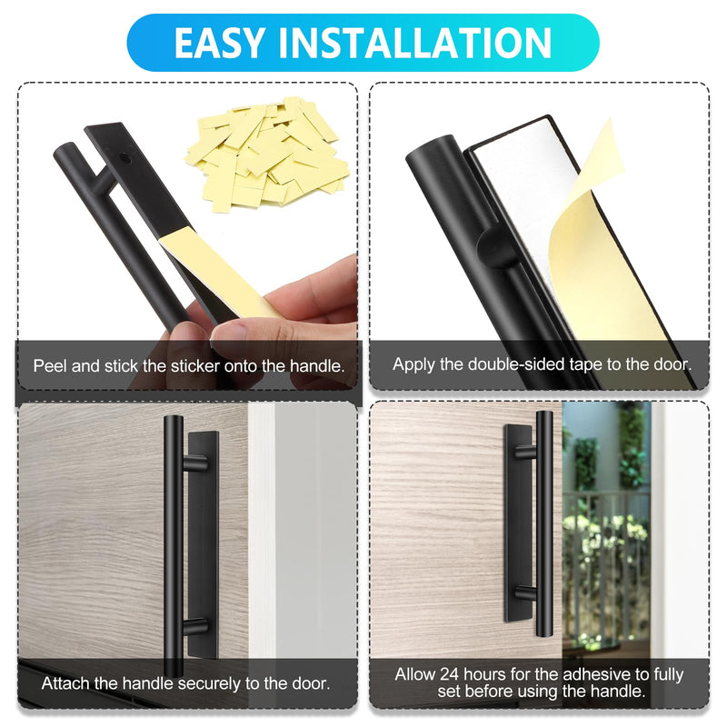 Self-Stick Push Pull Helper, 30 Pack Drawer Pulls ABS Plastic Adhesive Door Handles Peel and Stick Cabinet Handles for Kitchen Cabinet Sliding Door Furniture (Black)