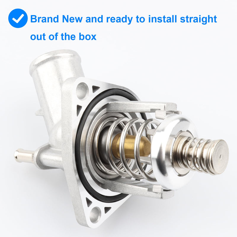 Upgrade Aluminium Thermostat Housing Replace 15-11125, 902-2090, 815-207 Compatible with Cadillac Chevy GMC 4.3 5.3 5.3L 6.2L - 2014-2018 Silverado Sierra 1500, 2015-2020 Suburban Tahoe Yukon Escalade