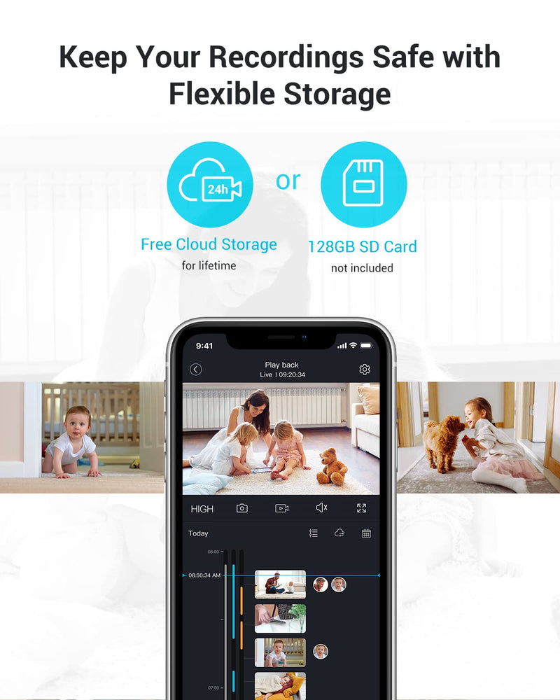 blurams Indoor & Outdoor Security Camera Bundle Set, Pet Cameras for Home Security, 2-Way Talk, Motion Tracking, Cloud & SD, 2.4GHz Wi-Fi Only