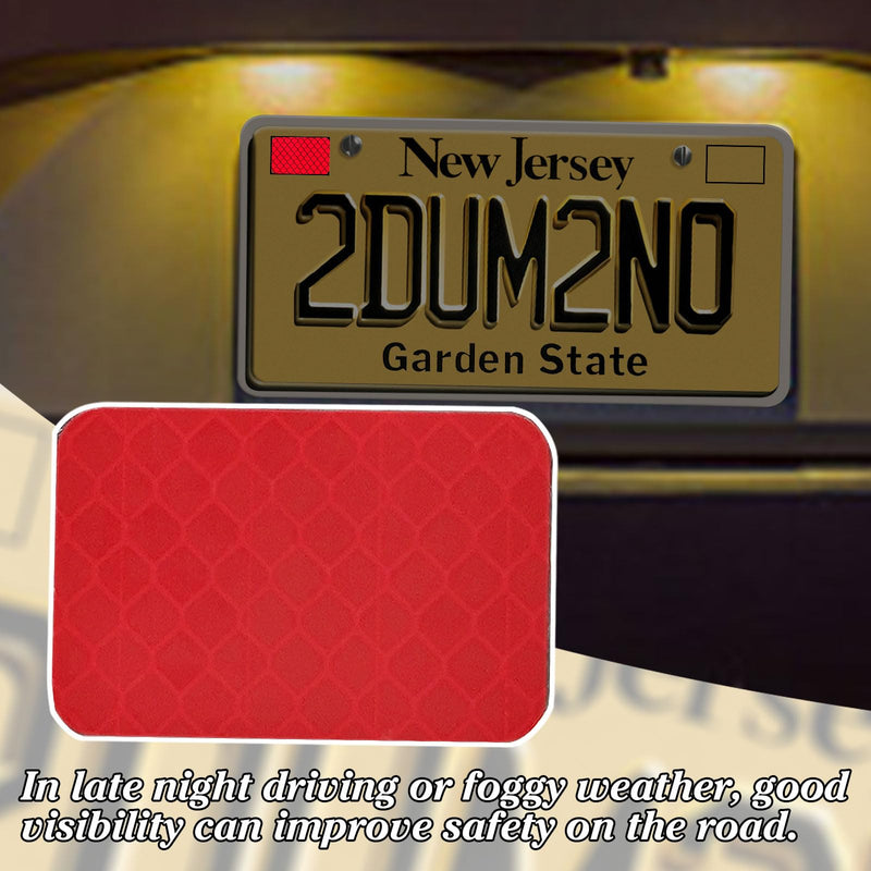 OYIXIO 2 Pieces New Jersey GDL License Plate Reflective Stickers, New Drivers Under 21 Years Old and Special Learning Permit License Plate Stickers.(Red)