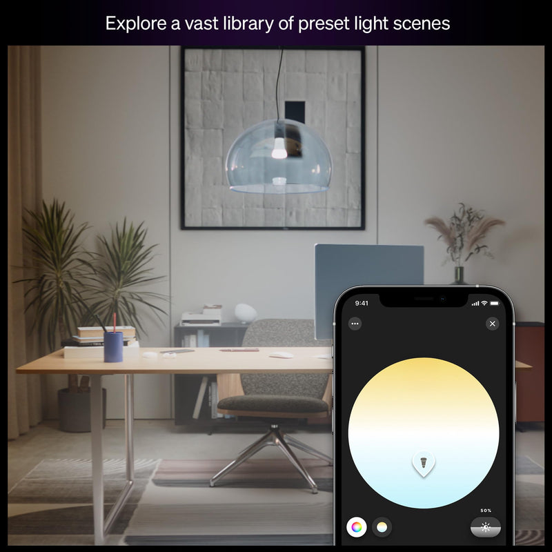 Philips Hue Smart LED A19 Bulb 2-Pack, White Ambiance, E26 Base, 9.5W, Full Spectrum Light 1000K-20000K, 1100 Lumens, Dimmable LED Bulbs, Works with Alexa, Google, and Apple Home Revamped 2 Pack