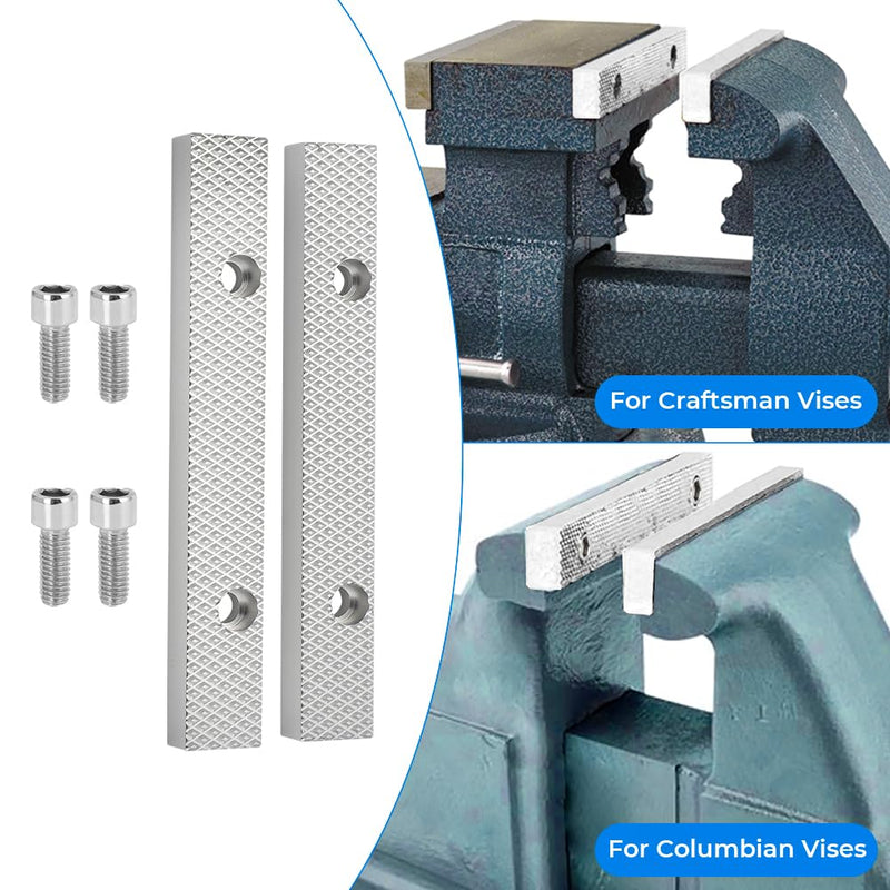 Vise Jaws 5 1/2" W 3" C-C Offset Jaws Aluminum for Craftsman Columbian Vises