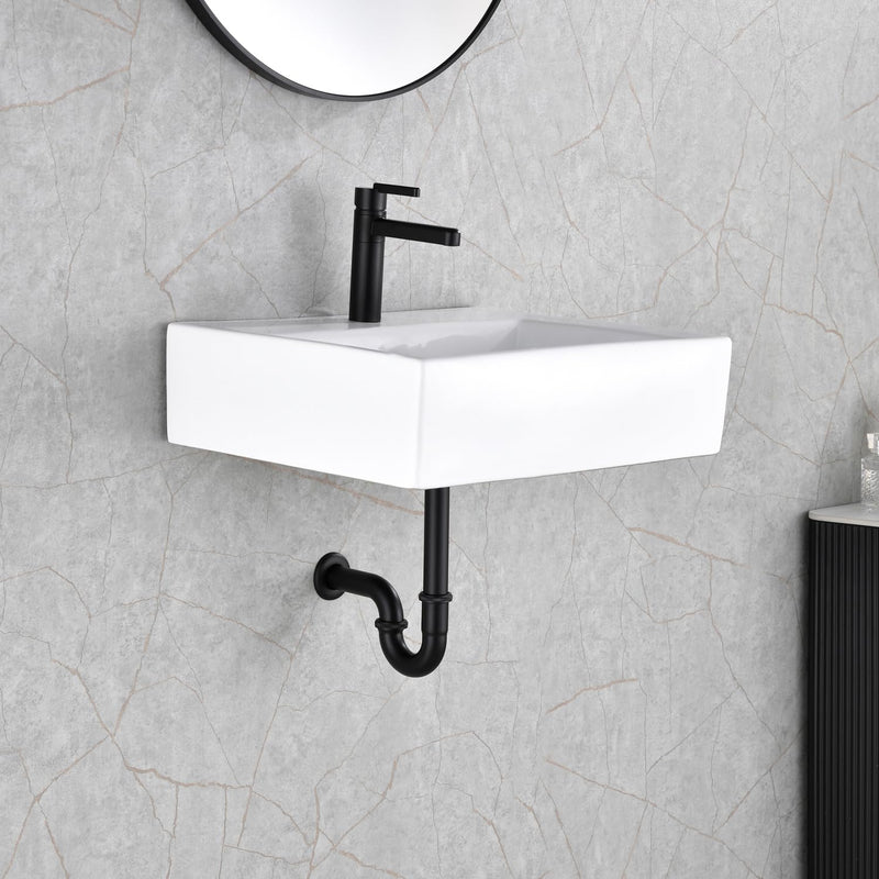 Bathroom Sink Stopper Bottle Trap, U-Shape 1-1/4 inch Slip Inlet Drain Complete Kit, Lavatory Sink Stopper Set NO Overflow, Matte Black, Pls Measure ur Sink Hole Size Before Order U03-Set NO Overflow