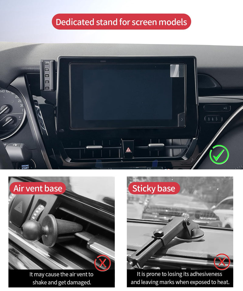 15W Wireless Charging Car Phone Holder for Toyota Camry 2021-2024 7" Screen | Magsafe Accessories Fast Charging Magnetic Cell Phone Holder Clip Compatible with iPhone Android, 3D Fit Vehicle Phone Stand