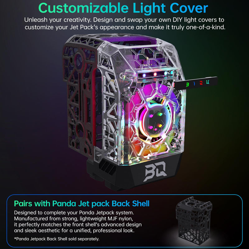BIQU Panda Jet Pack V2.0 Transparent Shell with RGB Light Upgrade Print Head for Bambu-Lab P1P/P1S/X1C/X1E 3D Printer Panda Jet Pack V2 Transparent