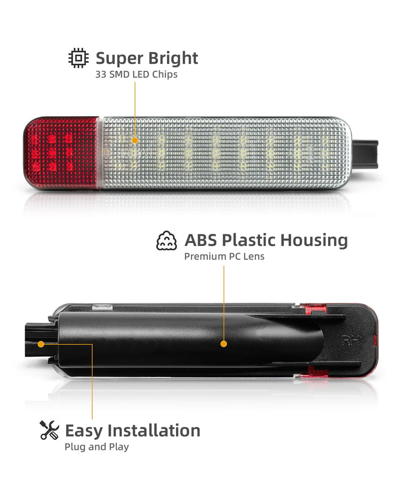 4PCS LED Interior Door Panel Lights Courtesy Light Compatible with 1995-1999 Chevy C/K Silverado Sierra Yukon Door Reflector Light Intended for Hummer H2 2003-2009 4PCS-white+red