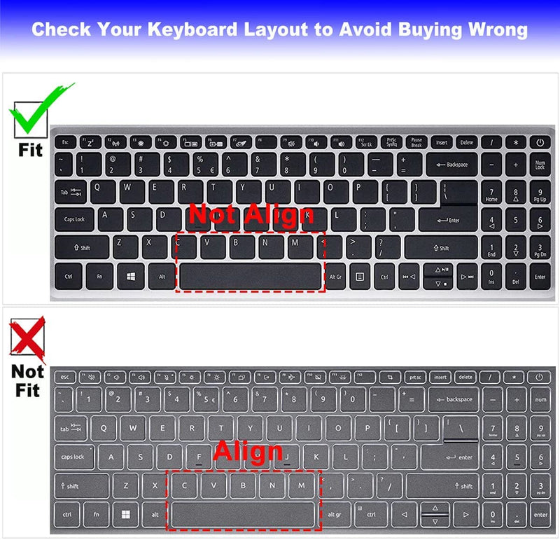 Anti Blue Light Screen Protector for 15.6" Acer Aspire 5 Laptop A515-43 A515-54 A515-55 A515-56 /Acer Aspire 3 A315-54/55/56/57/58 Eye Protection Screen Filter & Keyboard Cover, Reduce Fingerprint Acer Aspire 5 A515-54~56
