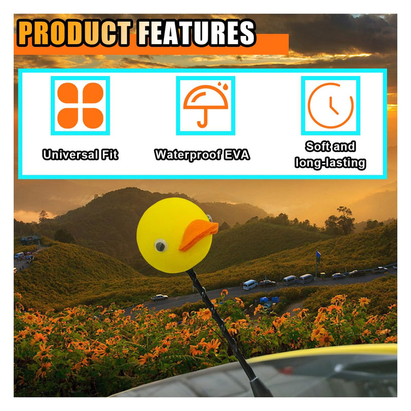 Duck Car Antenna Topper, Cute Duck Automotive Antenna Ball, Easy to Find Car in The Parking Lot, Universal Car Exterior Accessories for Vehicle Truck SUV(Duck) Yellow