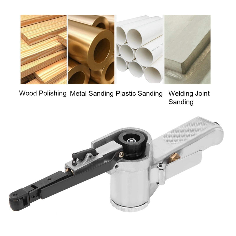 Eboxer Air Belt Sander, 10mm Pneumatic Belt Sander 3/8" x 13" with 3pcs Belts, File Sander for Cutting and Grinding, Air Grinding Polishing Tool for Wood Glass Metal