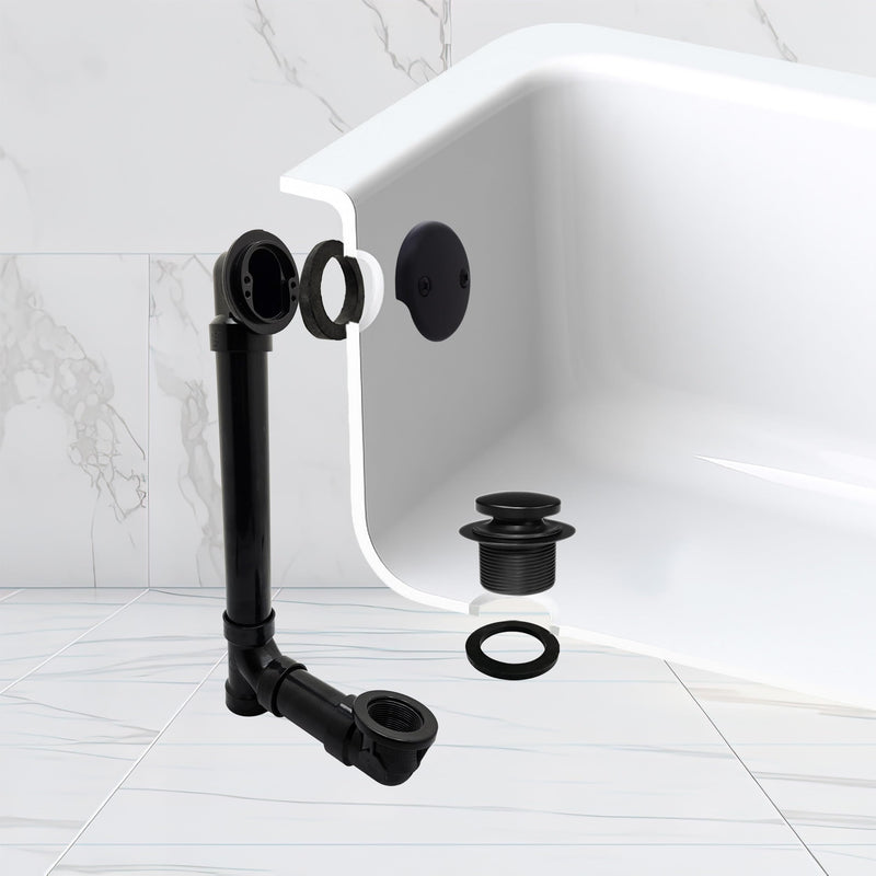 Westbrass Tip-Toe Sch. 40 ABS Bath Waste with Two-Hole Elbow, Matte Black, D4931-62 1 Pack