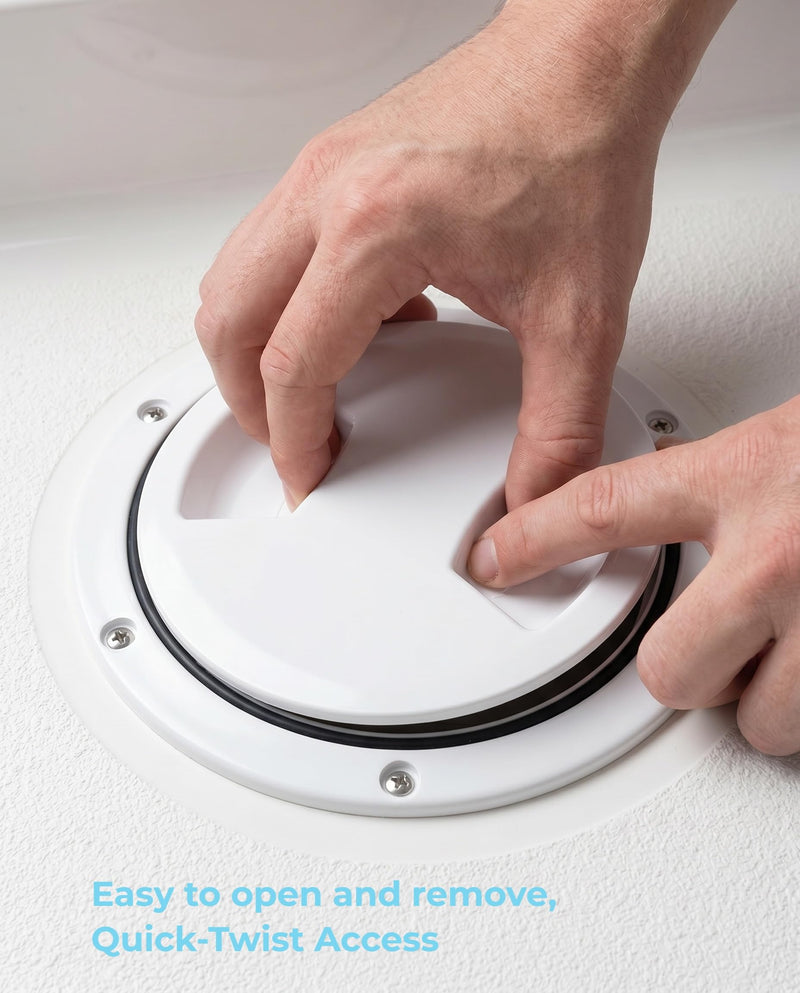 Boat 5 Inch Inspection Port Boat Access Seal Kayak Hatch Plus RV Marine Tight Hole Cover Lid White