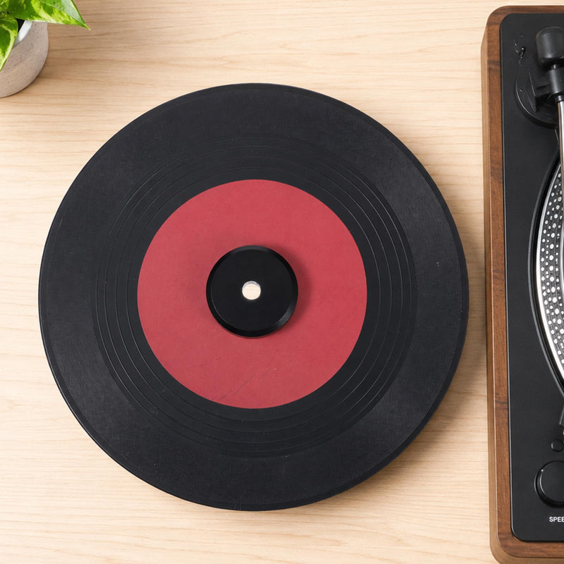 45 RMP Vinyl Record Adapter 45 RPM Adapter Aluminum Solid Aluminum Dome 45-Adapters for Record Player (Black)