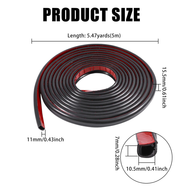 5.46 Yards Self-Adhesive Cable Hider Wire Cords Covers for Wall PVC Flexible Wire Cover Cable Raceway for Home Office, Black