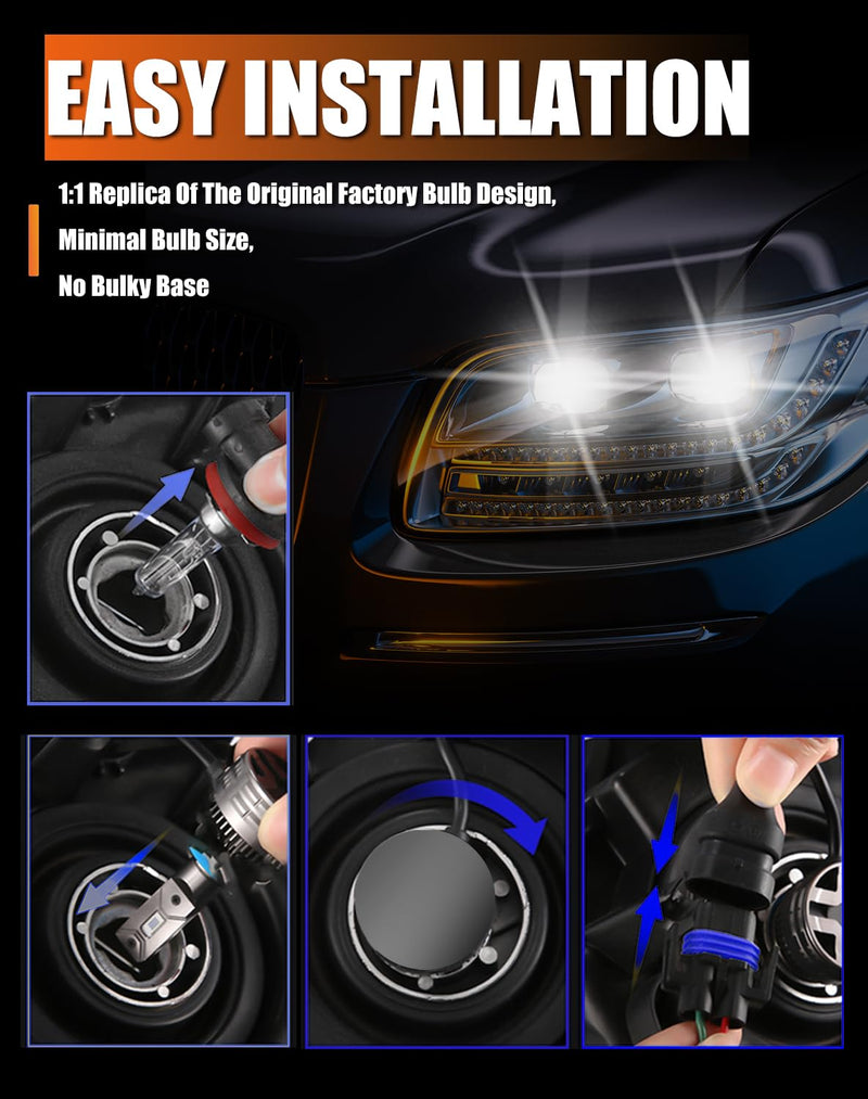  [AUSTRALIA] - Compatible For Ford F150 2015 2016 2017 2018 2019 2020 Fog Lights High Low Combo, 6000K White Powersports Bulb Direct Installation, Pack of 6 for 2015-2020 ford f150
