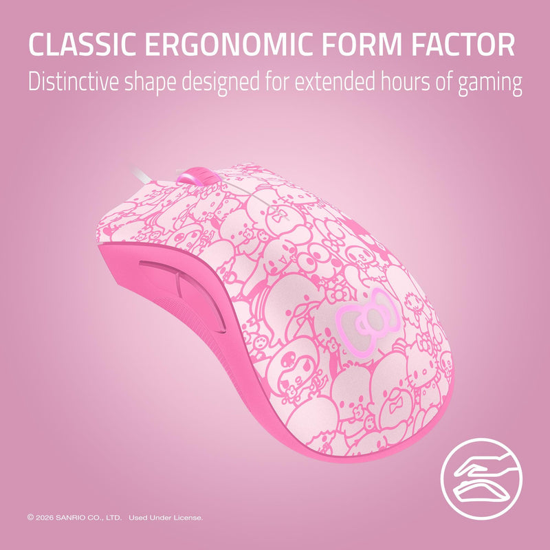 Razer DeathAdder Essential Gaming Mouse, Hello Kitty and Friends Edition | 6400 DPI Optical Sensor, 5 Programmable Buttons, Mechanical Switches, Rubber Side Grips