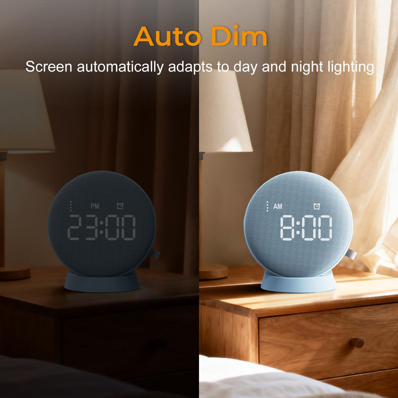 Gianna Alarm Clock for Heavy Sleepers - Vibrating Alarm Clock, 3 Wake Modes, Auto-Dimming, Rechargeable Battery Operated Bed Shaker for Bedroom and Travel Blue