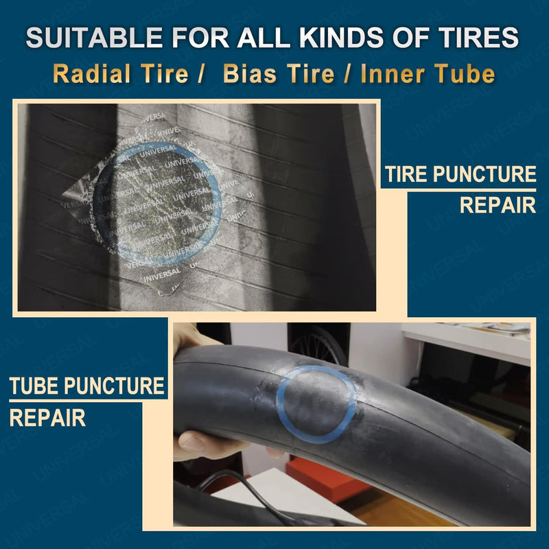 PAX 3Pcs 80mm Round Universal Tube and Tire Repair Patch Kit, for Radial and Bias Tires, Motorcycle, Automobile, Truck, Agricultural Vehicles, BMX, ATVs, River Floating, Inflatable Rubber