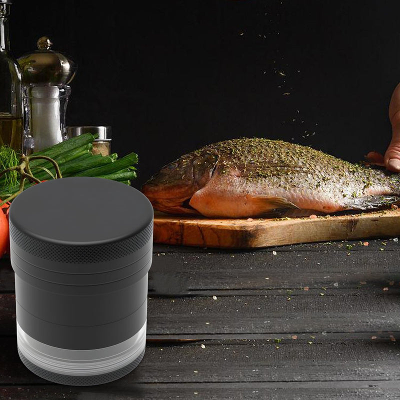 Toothless Grinder Mill with Magnetic Lid, Easy to Clean, Compact Design Spice Grinder, Millstone-style