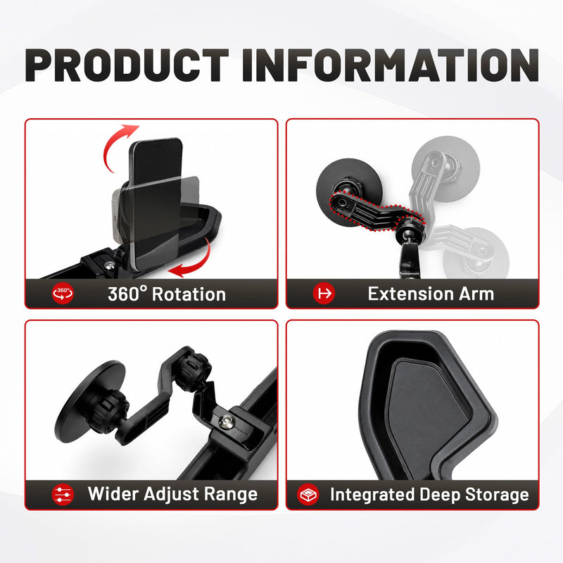 Magnetic Dash Phone Mount for 2021-2023 Jeep Wrangler 4XE Only PHEV | Extend Arm No Sight Obstruction, 4XE & Oil-electric Hybrid Version, Not for Gladiator, Not for 4X4, Phone Holder with Magsafe for 2021-2023 4XE JL JLU