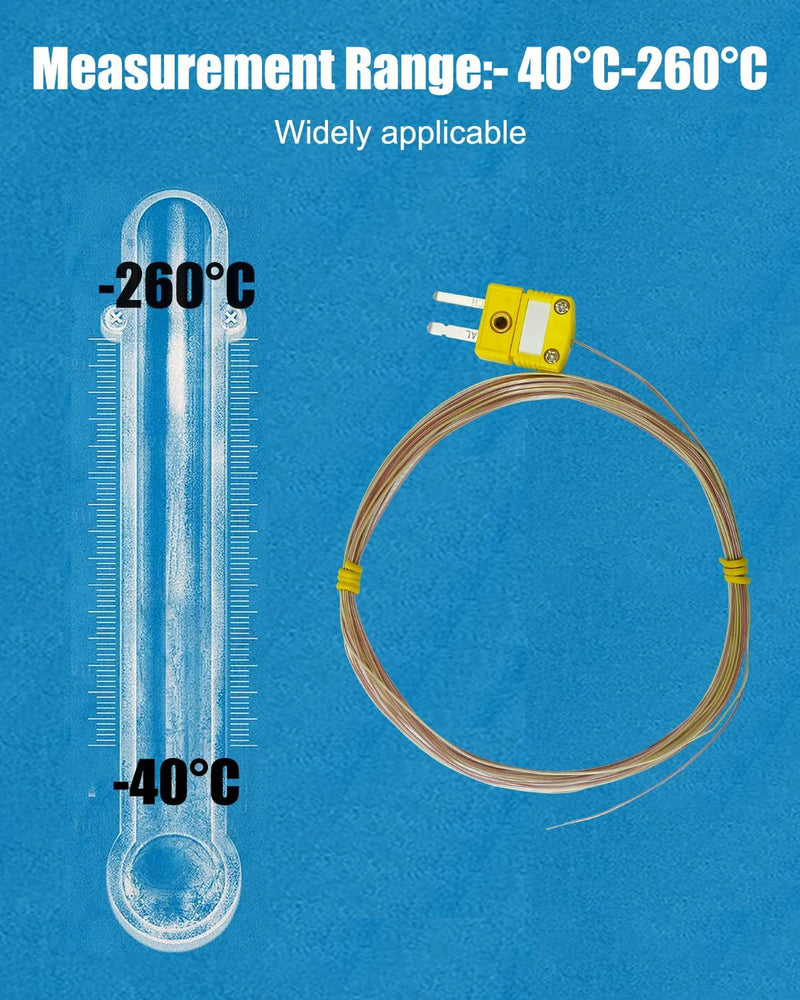 5cs High Accuracy K Type Mini-Connector Thermocouple, Temperature Probe Sensor -50°C~482°C (-58°F~899°F)