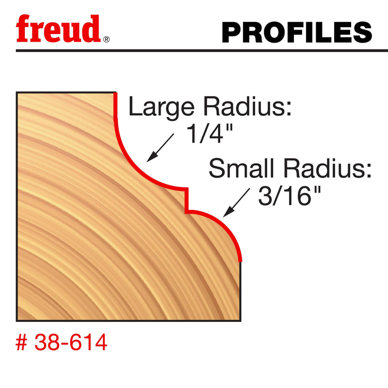 Freud 38-614: 1-3/8" (Dia.) Classical Cove & Round Bit with 1/2" Shank
