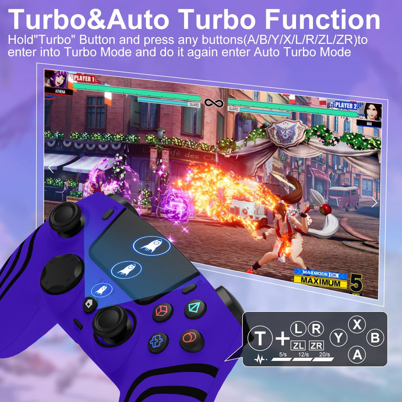 ADHJIE PS4 Controller,Wireless Controller for PS4/PS4 Pro/PS4 Slim | with 3.5mm Headphone Jack,1000mAh Built-in Battery, Turbo, Dual Vibration, Purple