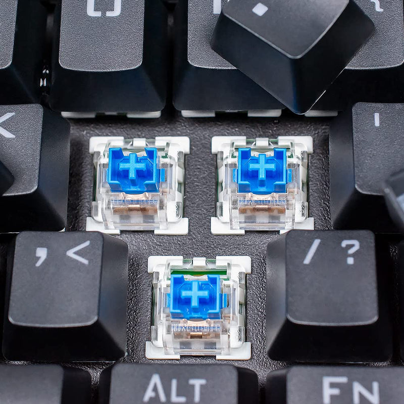 Outemu Blue Switches, 30-Pack, 3-Pin Clicky & Tactile (50gf) Dustproof RGB Key Switches, Cherry MX Compatible for Mechanical Keyboard 30 Pcs