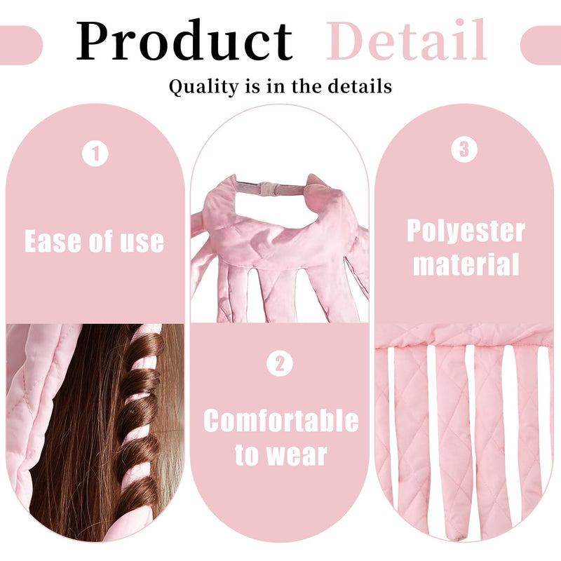  [AUSTRALIA] - Heatless Curlers,Curls Long Hair Octopus,Curler Curl Sleeping Overnight,Ribbon Hair Rollers,Curling Rod,Headband Rods,Soft No Heat,Wave Styling Tools,Lazy Curler for DIY,8 Claw Octopus Design (Pink) Pink