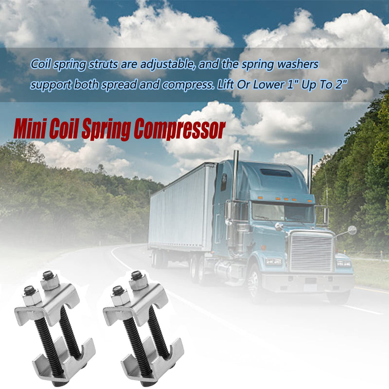 2-Way Adjustable Spring Spacer, Spreads or Compresses Coil Springs, 2 Pack Mini Coil Spring Compressor Strut Shock Absorber for Car Truck 2pcs Adjustable Spring Spacer