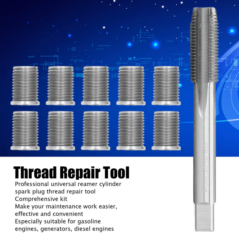 Garosa Spark Plug Thread Repair Kit M10x1.25 Bolt M12x1.25 Tap Stainless Steel Auto Accessories Hardware Kit for Automotive Engine Repair