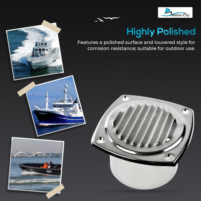 MARINE CITY Hose Vent – 304 Grade Stainless Steel, Durable, Polished, and Easy to Install for Boats, Yachts and Caravans 4 Inches