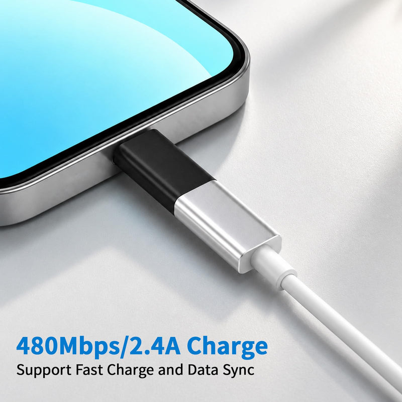 5-Pack USB-C Female to Micro USB Male Adapter | Aluminum Alloy, Supports Fast Charging and Data Sync