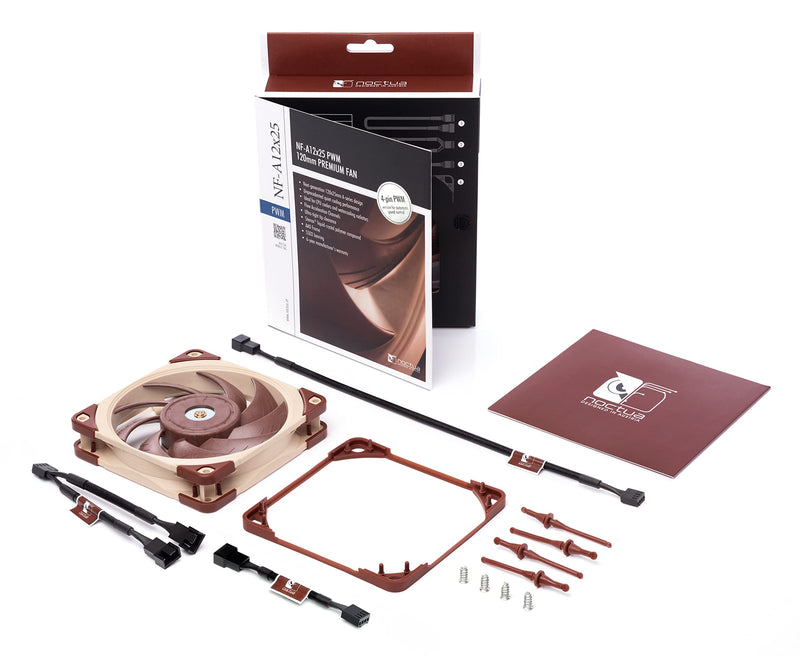 Noctua NF-A12x25 PWM, Premium Quiet Fan, 4-Pin (120mm, Brown) 120x120x25mm